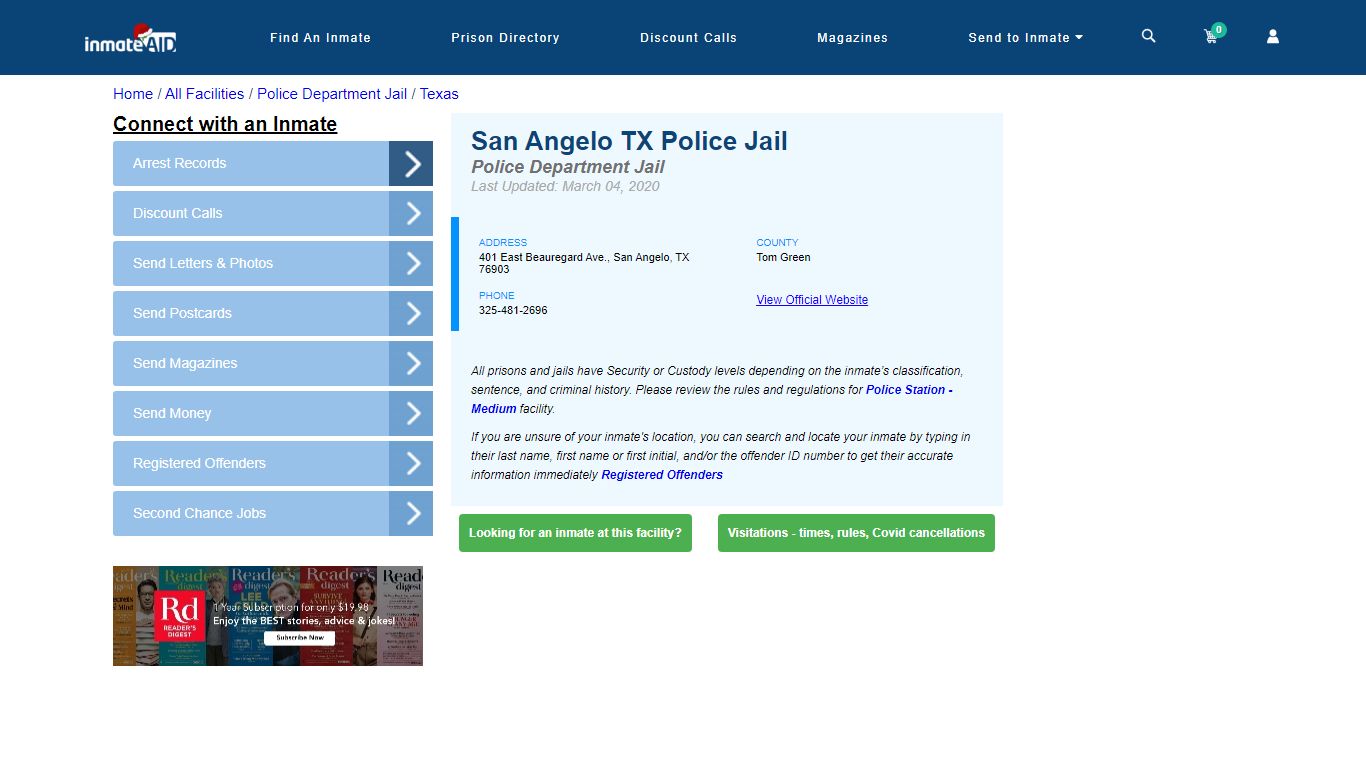 San Angelo TX Police Jail & Inmate Search - San Angelo, TX